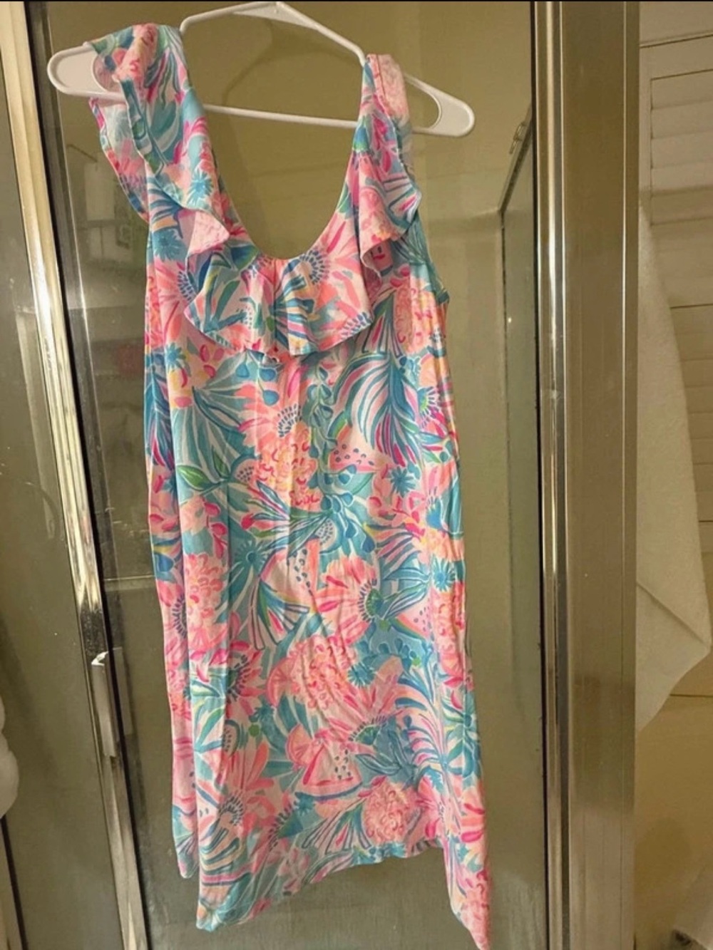 Lilly Pulitzer Colorful Floral Ruffle Dress - Size L